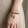 Elastic Rope Orchid Flower  Bracelet Tassel Women Bangle Colorful Beads Bracelet  Summer