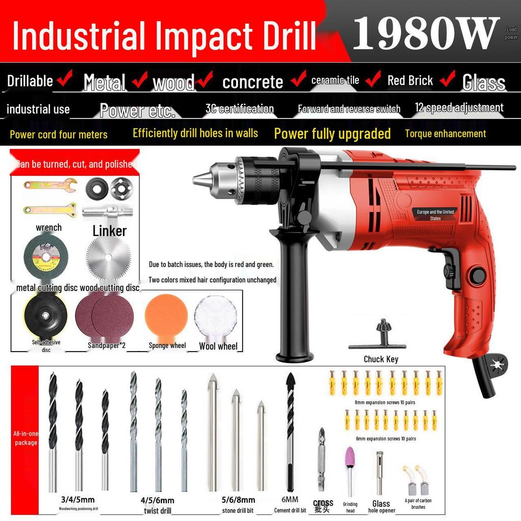 High-Power Variable Speed Hand Drill & Electric Hammer