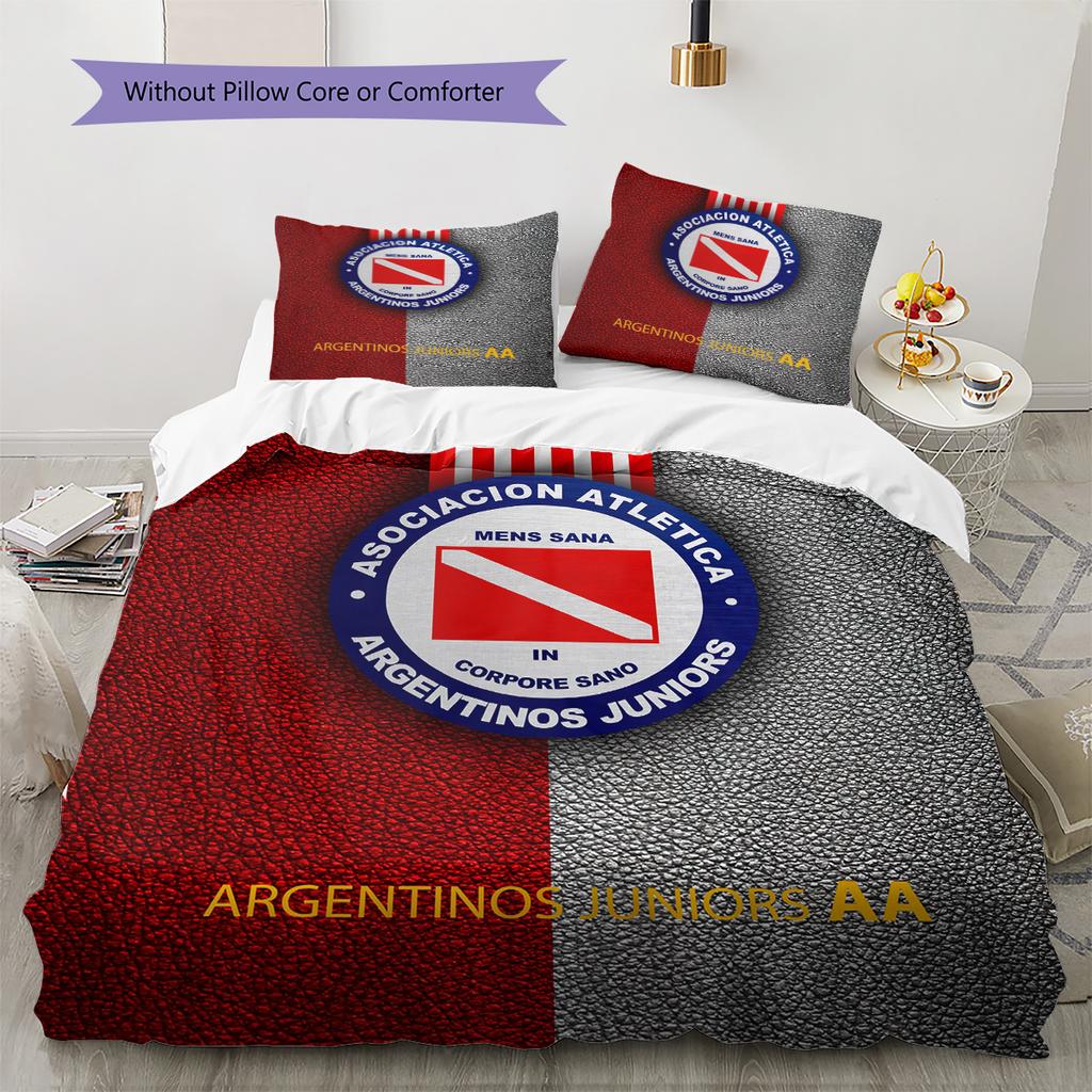 Argentinos Juniors Pattern Bedding Quilt Set Home Decoration Gift (1 * Duvet Cover + 2 * Pillowcase Without Core)