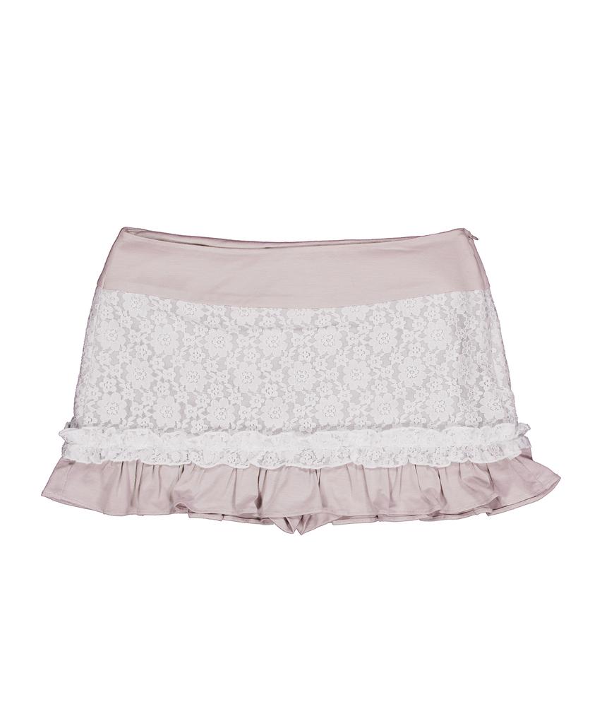 Deulailojeu Shell Lace Skirt (Pink)
