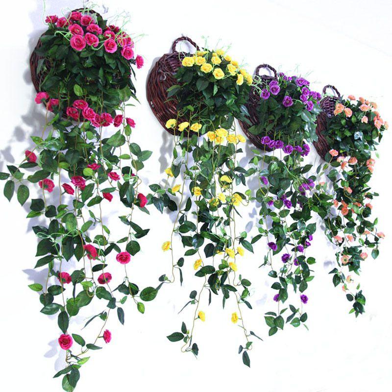 100cm Artificial Flowers Silk Rose Fake Garland Vine Ivy Plant Leaves For Elegant Home Decor