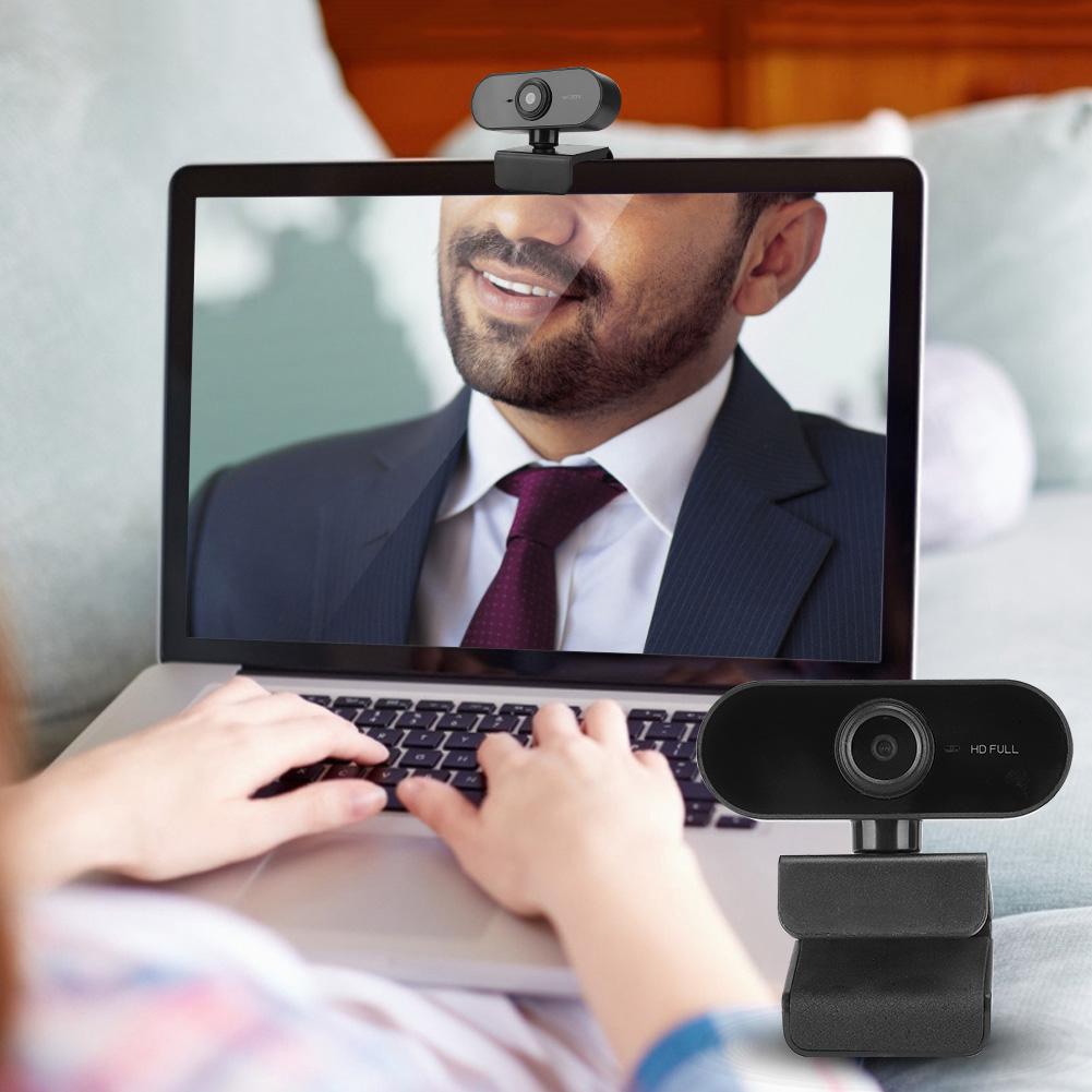 1080P Computer Camera with Microphone Desktop USB Webcam Free Drive for Video Call(Black )