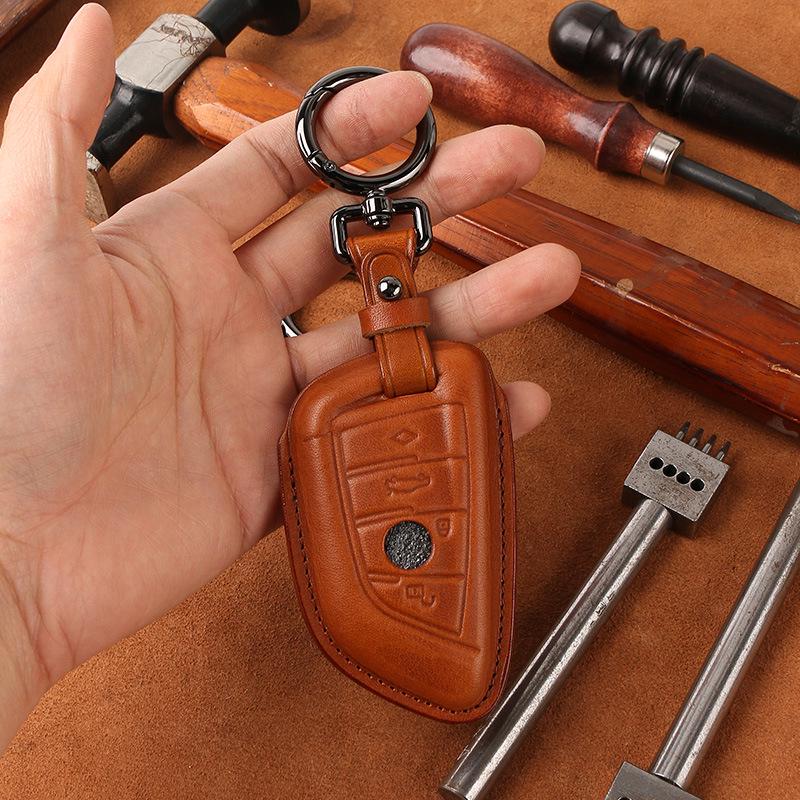 Genuine Leather Key Case for BMW 5 & 7 Series - Blade Key Compatible