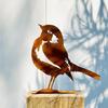 Weather Resistant Cast Irons Bird Sculpture Outdoor Garden Art for Porch Balconies Decoration