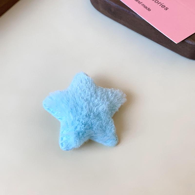 

Плюшевая заколка для волос в виде звезды-макарона в корейском стиле - Милый, универсальный аксессуар-зажим типа «клюв утки»