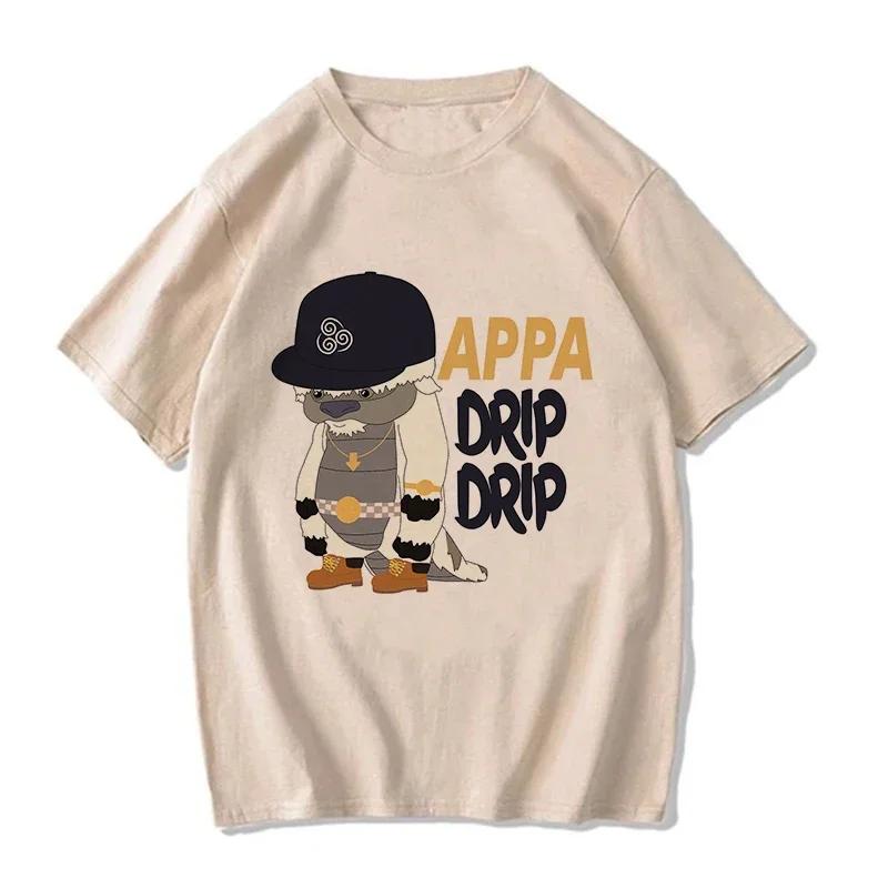 Avatar The Last Airbender Tee Shirt Appa Yip Harajuku EU Size Tshirt Fashion Mange T-shirt Y2k Streetwear Hip Hop Vintage Tops