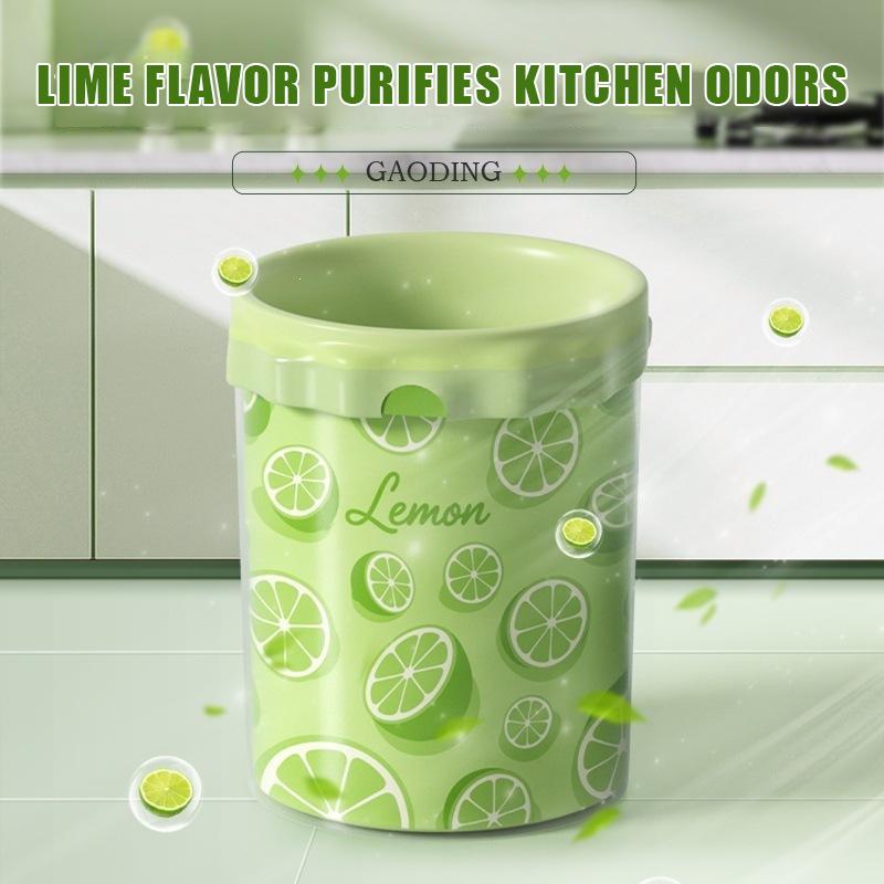 Durable Drawstring Trash Bags 50/100 Pack Lime Green Printed Tear-Free Garbage Sacks for Home Kitchen Bathroom Cleaning