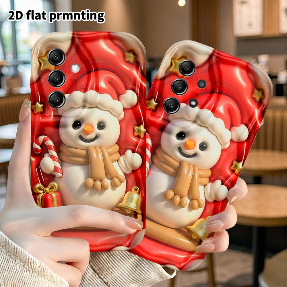 Phone Case: 2D Flat, Suitable for Samsung Galaxy A34 A35 M05 M06 S20 S22 S21 FE Plus 5G Protective Case, Christmas Snowman, Perfect Holiday Gift for C