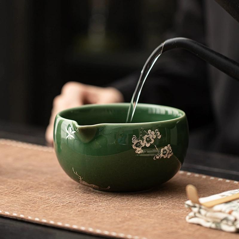 Azure stone Matcha Handmade Home Easy Clean Tea Set Tool Stand Kit Bowl Whisk Scoop Gift Ceremony Traditional Chinese Accessorie