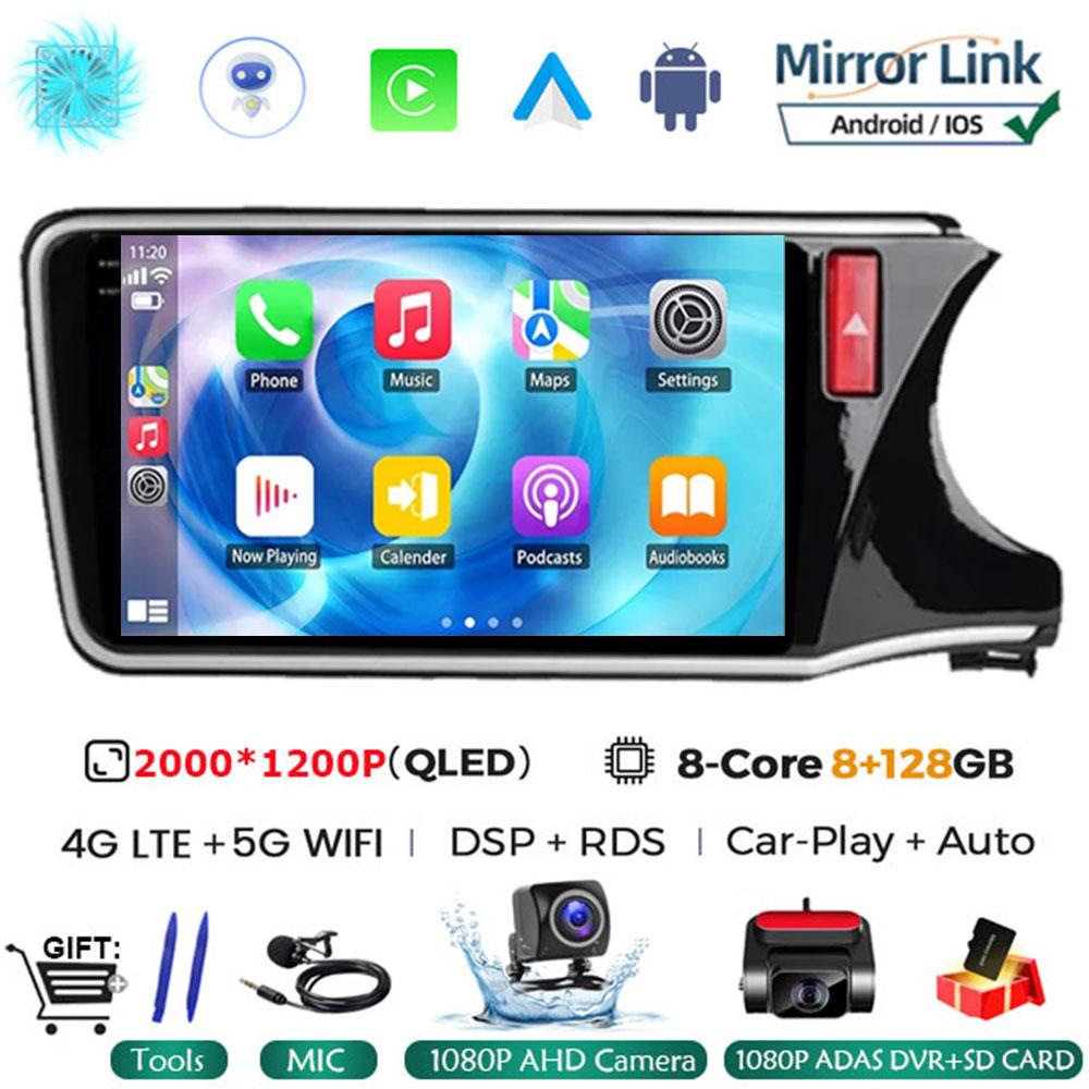 10" Android 14 Player For Honda City Grace RHD 2014 2015 2016 2017 Car Head Unit Radio Stereo Multimedia GPS DVD Touch Screen