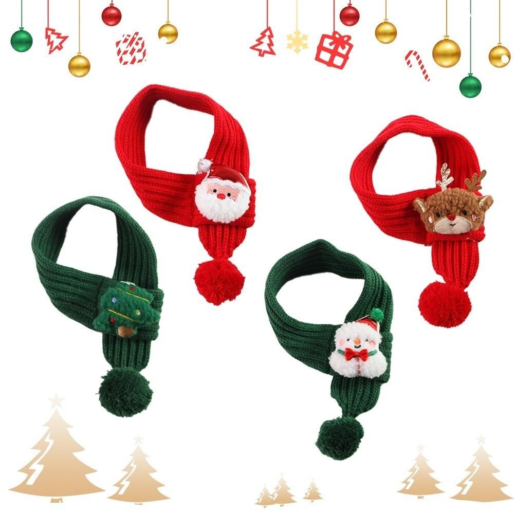 Plush Pet Christmas Scarf Red Green Pet Warm Scarf Puppy Accessories Cat Dog Scarf  Winter Season