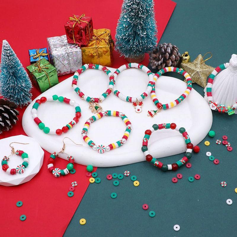 Christmas Bracelet Making Kit Friendship Beads Clay Beads Jewelry&Bracelet Making Kit Charm Bracelet Maker Set Christmas Gift