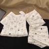 Cartoon Miffy Rabbit Cotton Gauze Three-piece Pajamas Women's Summer Short Sleeves Casual Loose Can Be Worn Outside Loungewear