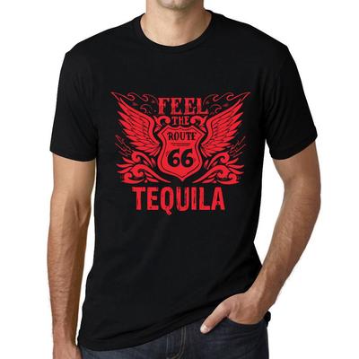 Men’s Vintage Tee Shirt Graphic T Shirt Feel The Tequila Deep Black Red Text