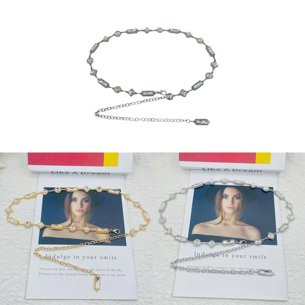 Punk Water Drilled Waist Chain For Women With Chain Link Decor For Summer Fashion
