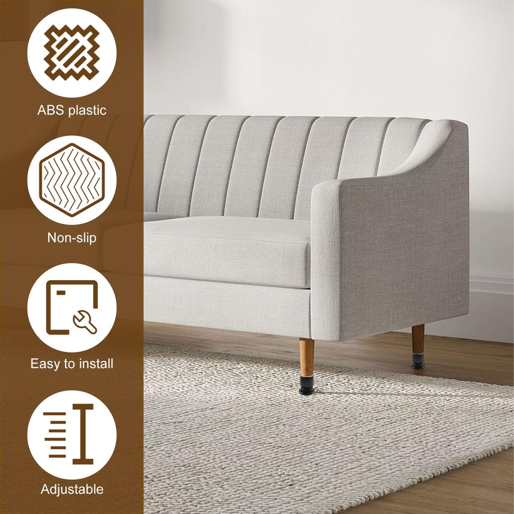 4 Pcs Furniture Riser ABS Anti Slip Sofa Desk Leg Riser 40-63MM Height Adjustable Bed Riser Telescopic Furniture Stand Support