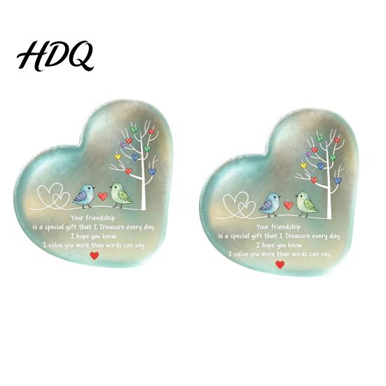 Sentimental Christmas Gifts for Besties Heart Ornament with Heartwarming Message Best Friend Decorative Personalized Keepsake Acrylic Desk