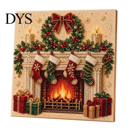 Kit de Arte de Perlas Artificiales para Principiantes, Kit de Pintura de Navidad, Proyecto Creativo de Manualidades de Invierno 3D DIY para Adultos, Festivo