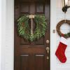 Yunhui Christmas Wreath with Red Berries and Bow – PE Norfolk Pine Greenery