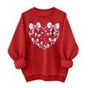 Ladies' Casual And Fashionable Round Neck Top With Valentines Print Hooded T,shirt Long Sleeved Sweatshirt