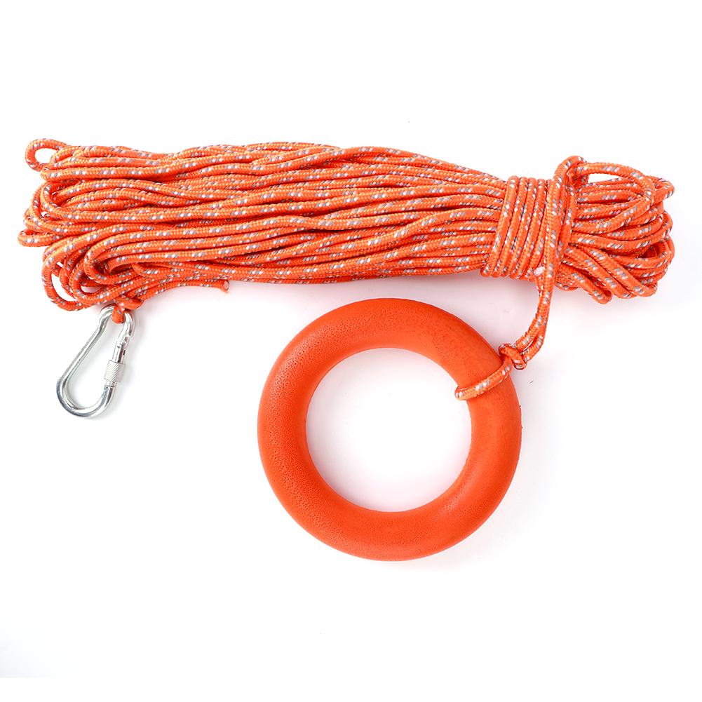 6MM Durchmesser 30M PVC Reflektierende Lebensrettende Seil mit Haken Pull Ringe Lebensrettende Ausrüstung