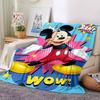 Mickey Mouse Action Pose Flannel Blanket Super Soft Warm Cozy Blanket For Sofa Bed Office Travel Allseason Home Decor Gift