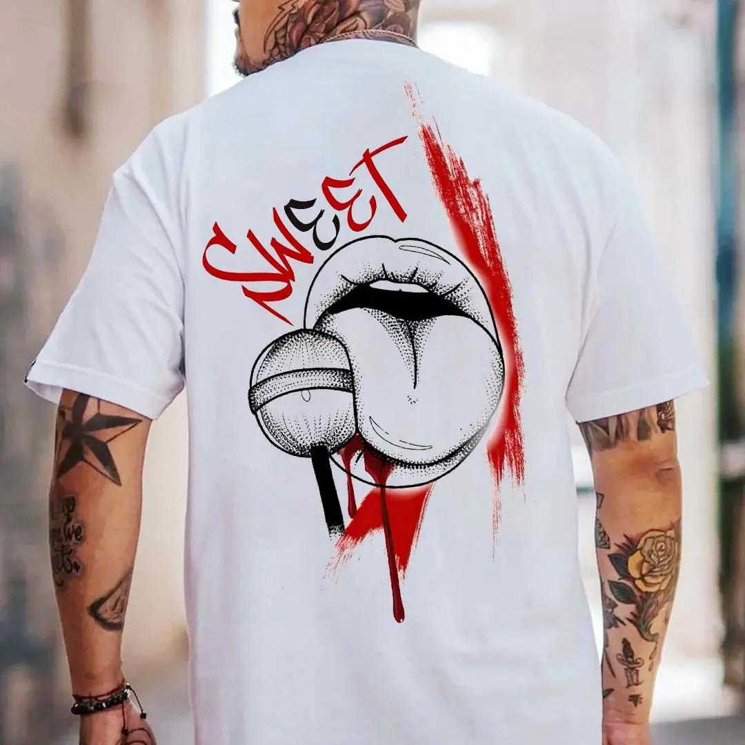 SWEET Mouth Ball Print Men s Unisex T-Shirt L
