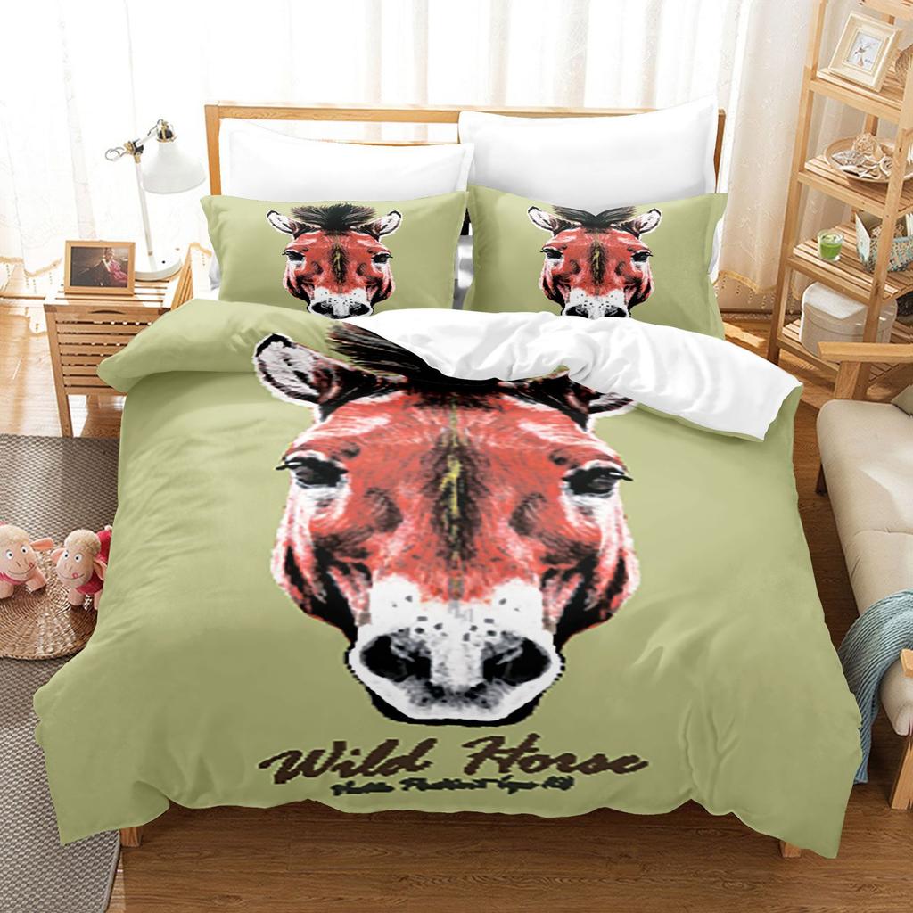 Animal Digital Printing Three-Piece Home Textile Bed Sheet Kit 3D Three-Dimensional 90G Grinding Four-Piece Set