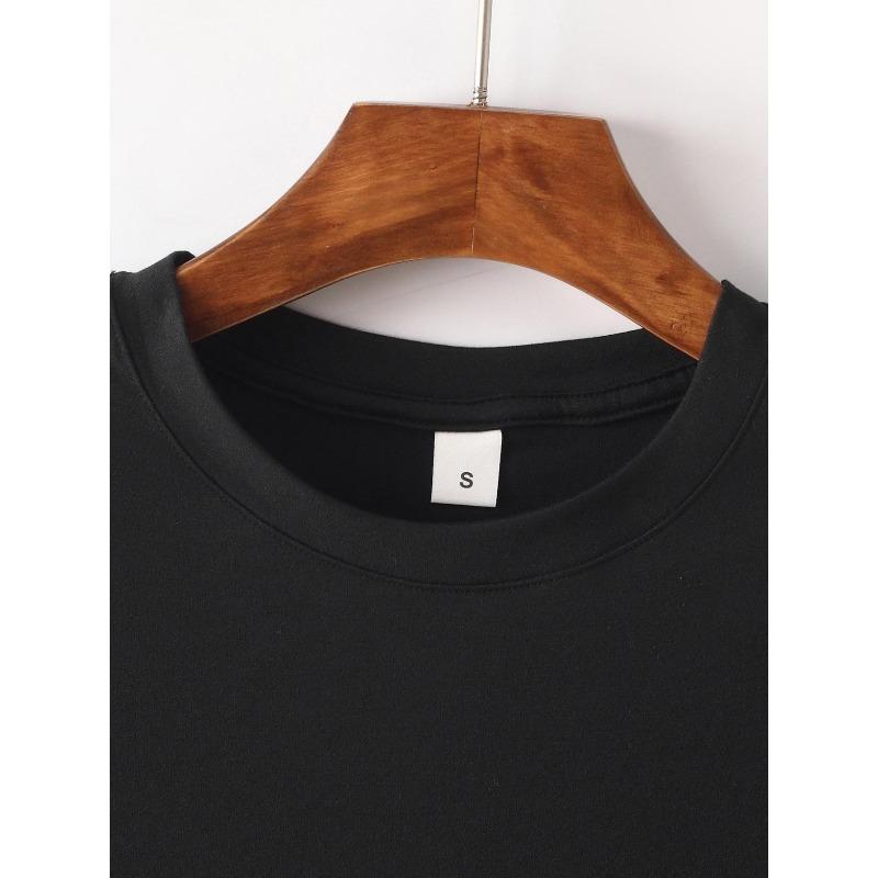 Europäische Größen Herren Freizeit Rundhals T-Shirt mit Geometrischem Buchstaben-Print, Kurzarm, Normale Passform, Sommer Pullover T-Shirt