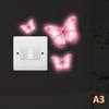 Glow-in-the-Dark Butterfly Switch Stickers Luminous Wall Decal Self-Adhesive Removable Switch Plate Decoration Home Decor+