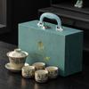 Dunhuang gold and silver wrong beam pot, one pot, four cups of bronzing and silver gift box, hospitality, business gifts, kung fu tea set
