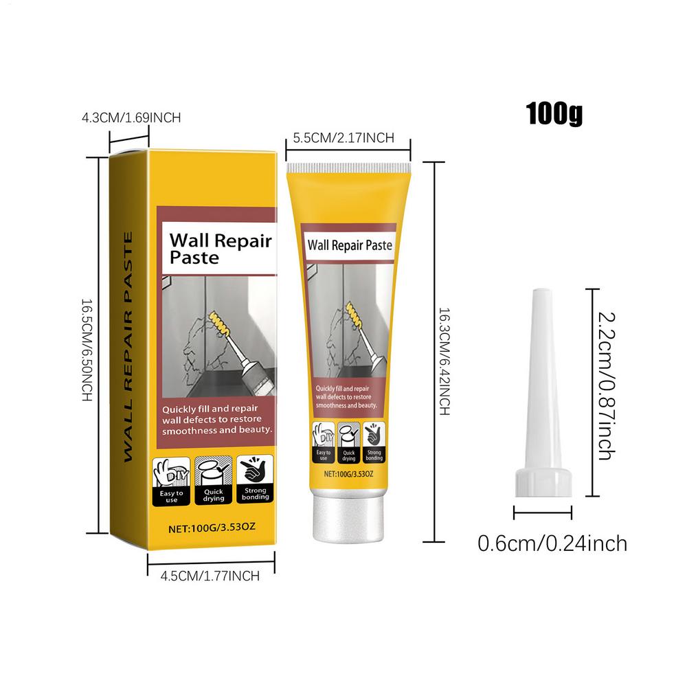 

100g Wall Repair Paste Quick Drying Drywall Hole Filler Ceiling Hole Cover for Living Room Bedroom Bathroom Kitchen Balcony