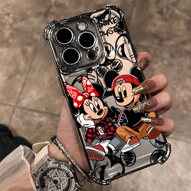 Cool Minnies M-Mickey Plating Phone Case For Samsung A37 A57 A07 A36 A16 A06 A35 A55 A25 A26 A15 A54 A34 A24 A14 A05 A04 4G 5G
