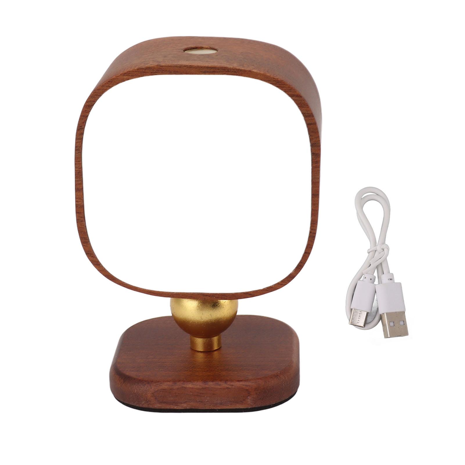 

Wooden Magnetic Wall Lamp Portable Bedside Square Night Light Dimmable Wall Mounted Night Light Ash