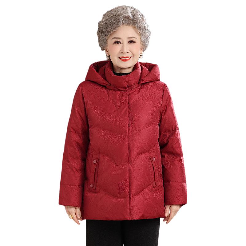 Elderly Women's Winter Down Jacket, Grandma Style, Thick and Warm, for Ages 70 and 80+, Perfect for Autumn and Winter.