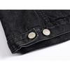Men's Plus Size Black Denim Jacket with Thick Lambswool Lining
