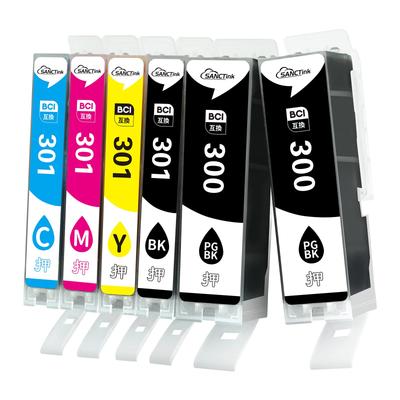 SANCTink Ink Cartridges for Canon 300 and 301 Compatible with Canon TS7530 Ink Cartridges Pack of 6 Printers, Printers, High-Yield (BCI-301+300 /5MP +