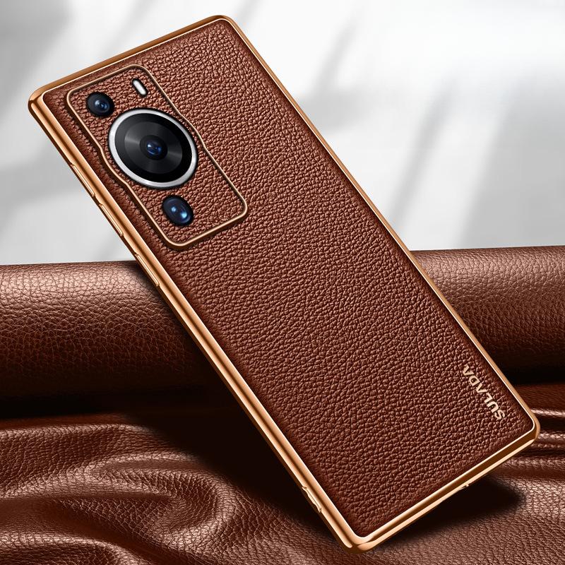 Geeignet für Huawei Pura70pro Handyhülle Galvanisierung Huawei Vollständig einschließend Sturzsicher P60 Business Herren P40por Lederhülle