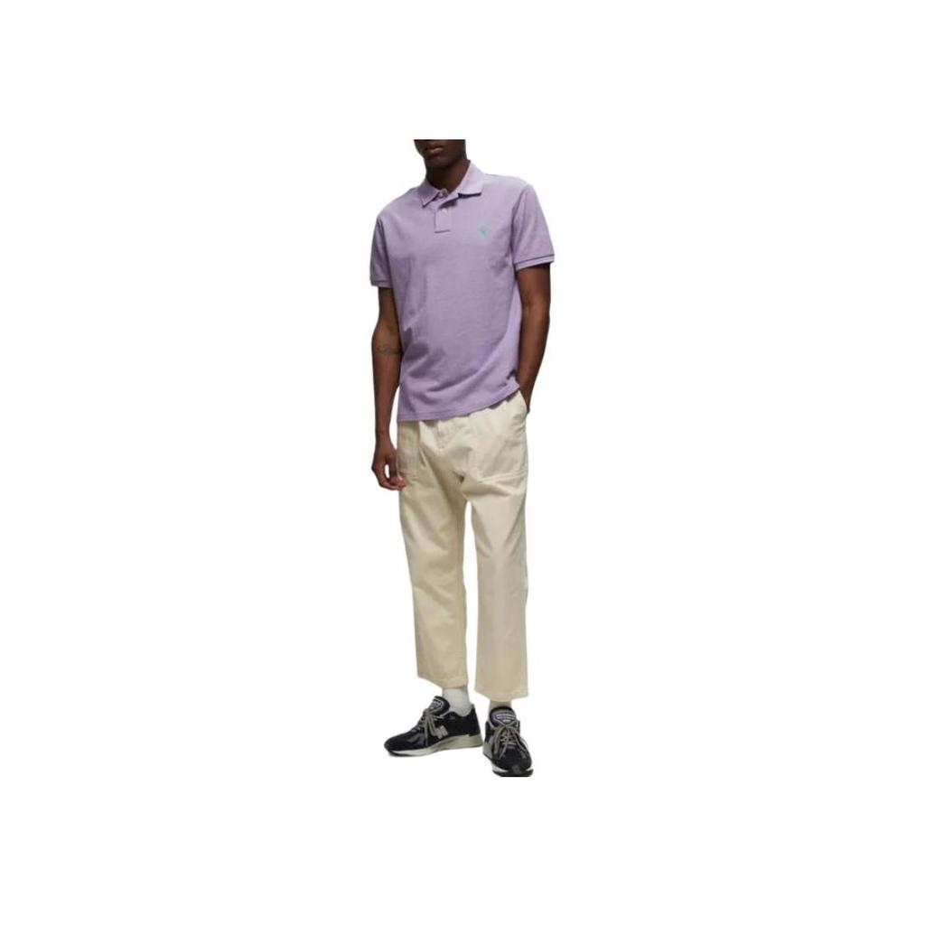Polo Ralph Lauren Logo Embroidered Solid Color Short Sleeve Polo Shirt Men tops Light-Purple 710680784-370