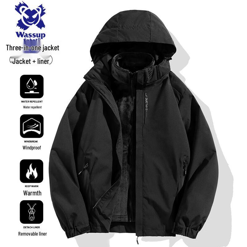 Wassup Sohot 3-in-1 Unisex Warm Outdoor Jacket M