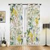 Plant Flowers Leaves Butterfly Window Curtains for Living Room Luxury Bedroom Curtain Kitchen Blinds Drapes Curtains