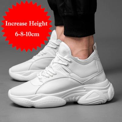 Frühling Aufzug Herrenschuhe 10cm High-Top PU-Leder Aufzugsschuhe Teenager Sport Trendschuhe Herren Turnschuhe Freizeitschuhe
