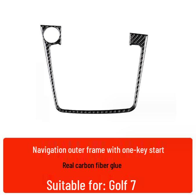 Compatible Carbon Fiber Interior Accessories for VW Golf 7: Console, Gear Shift, Cup Holder, A/C, Navigation Decor.