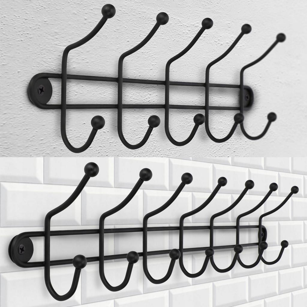 KADAX Clothes Hanger Holder Black 5 + 7 Hooks