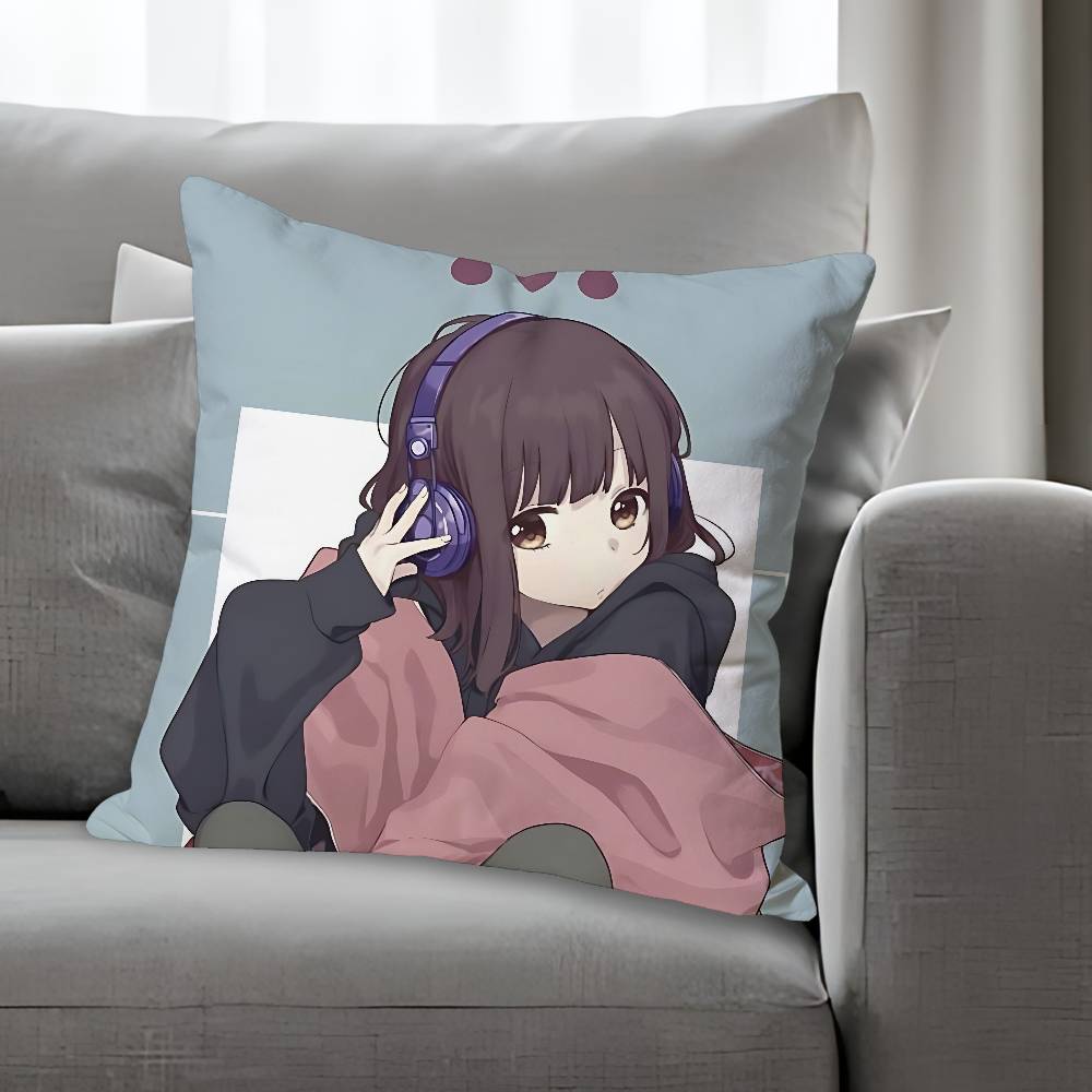 Cute MMenhera CChan Anime Celebrity Merchandise AllMatch Printed Pillow Case Sofa Car Office Room Decoration Protector