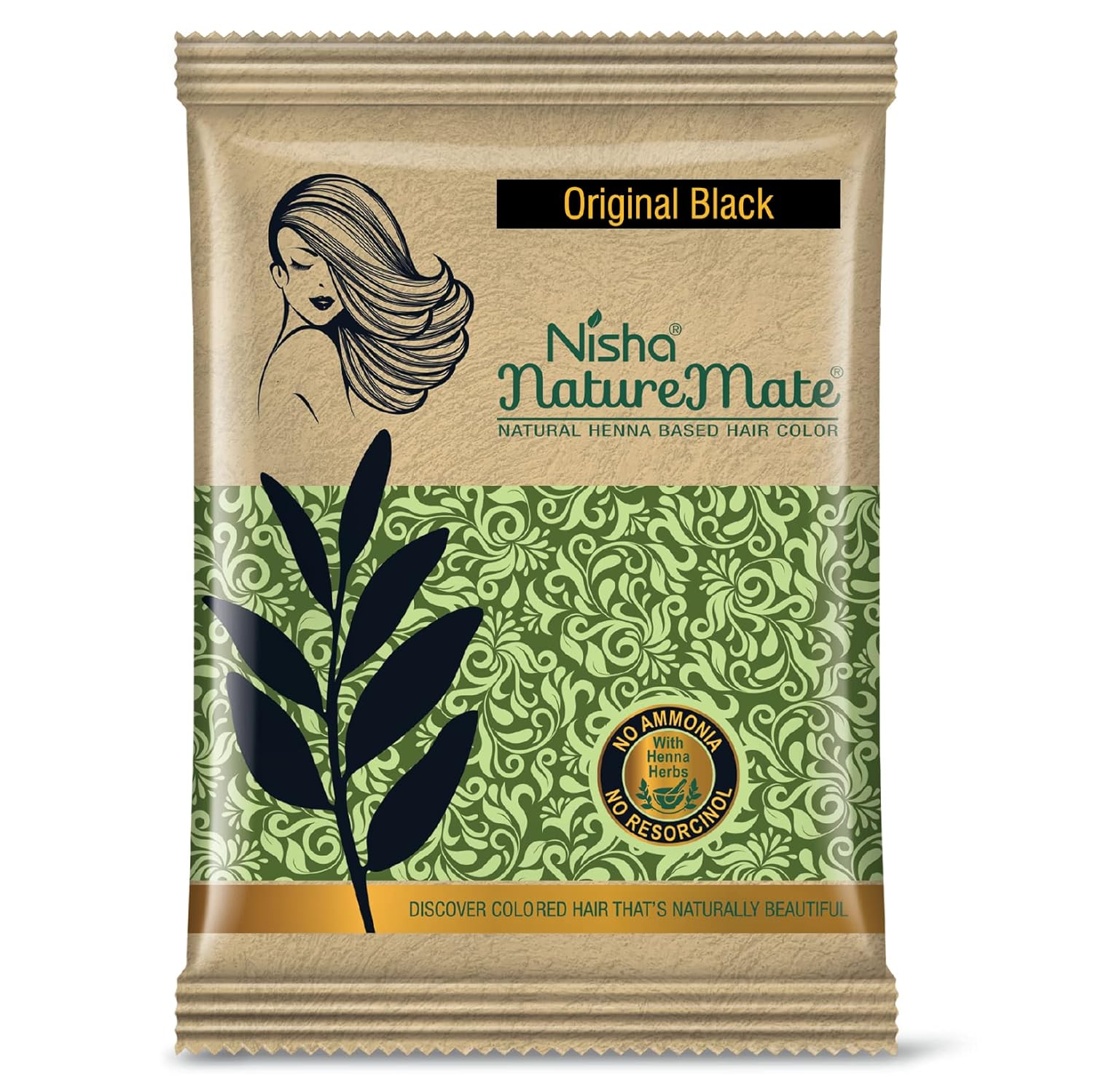 

Nisha Nature Mate Original Black Hair Color Powder 10 g Sachets Pack Of 10 Long Lasting Grey Coverage For Men Women