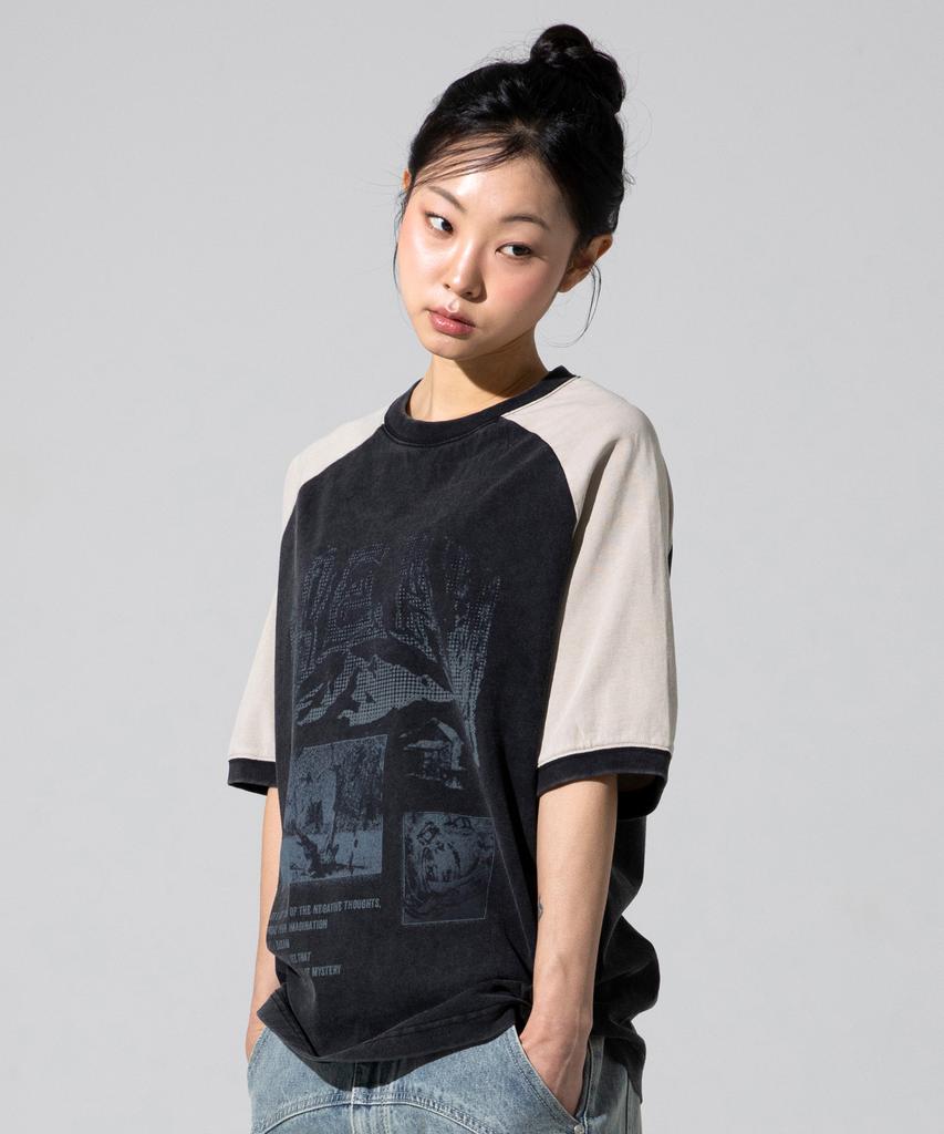 XTONZ Xtt138 Kate Fading Raglan T-Shirt (Black)