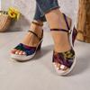 Color Slope Heel Cool Slippers Women's Spring and Summer New Thick-soled Foot Cover Outer Wear Fashion High-heeled Sandals Women