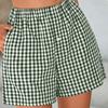 Women's Vintage Plaid Loose Casual High Waist Wide-Leg Shorts
