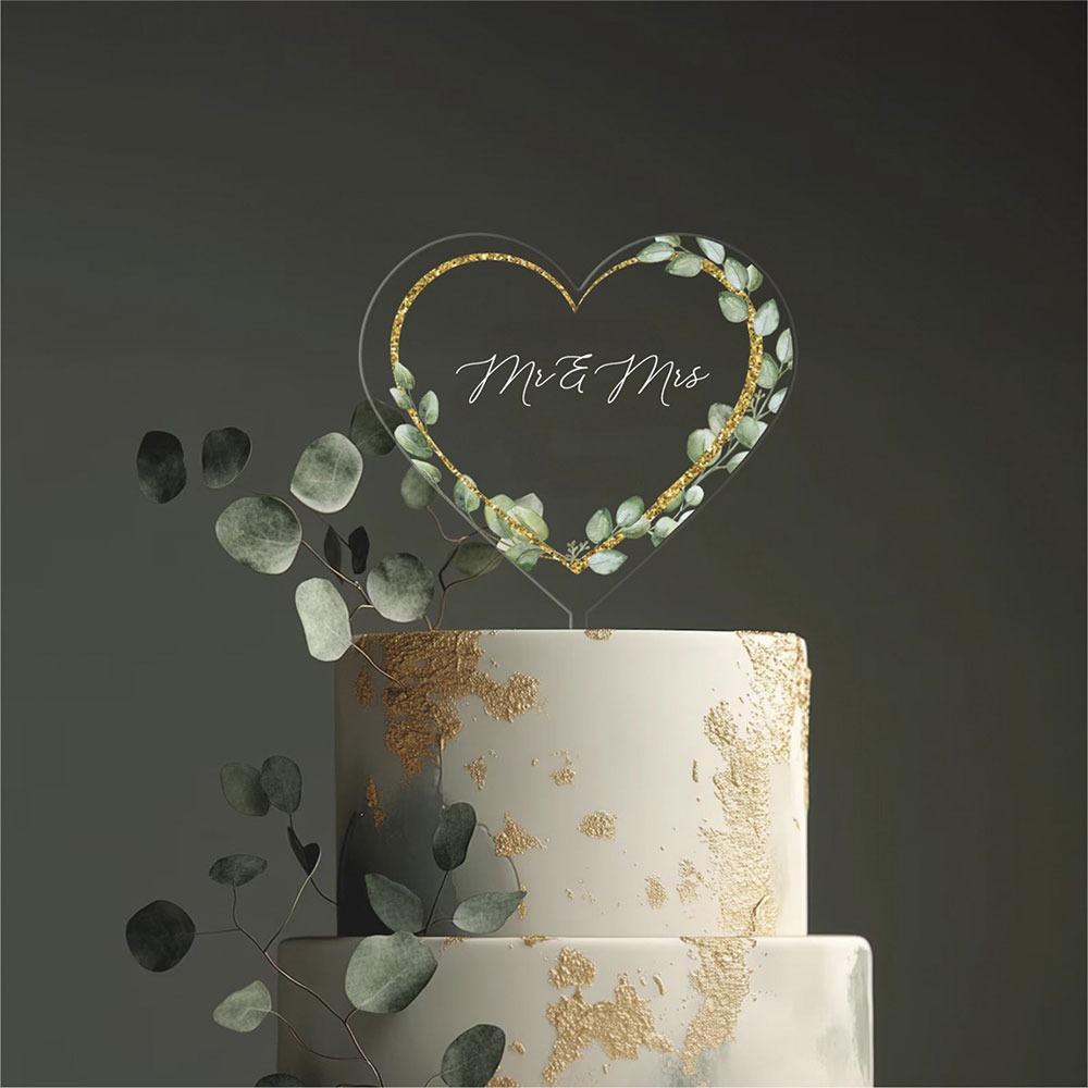 Acrylic Wedding Cake Toppers Multicolor Cake Decorative Card Baking Ornament